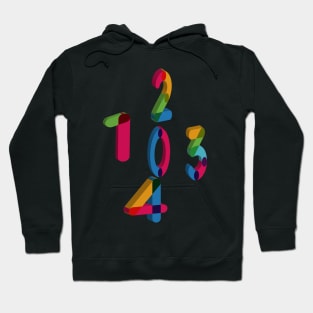 colorful math number 0 4 Hoodie